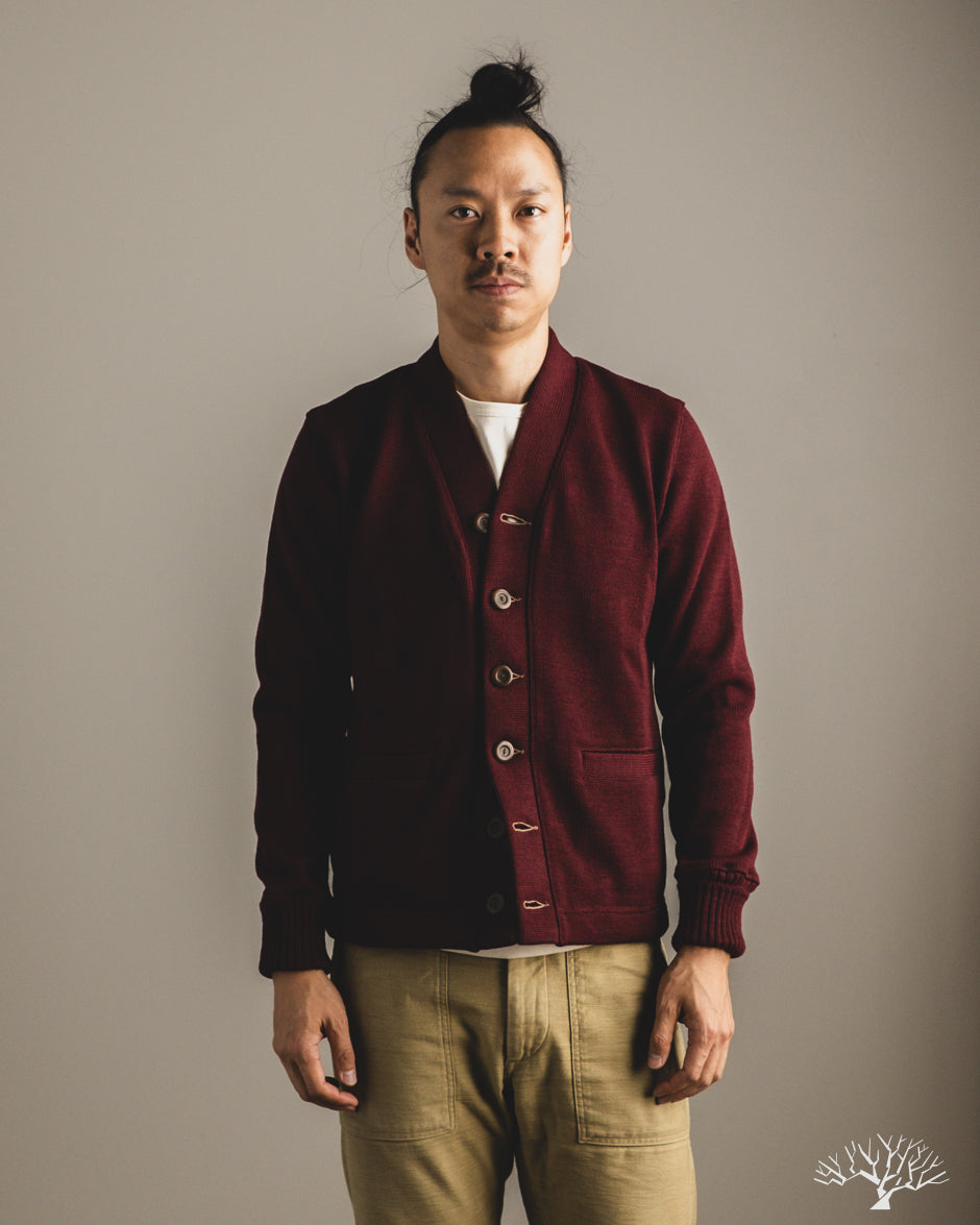Dehen 1920 Classic Cardigan - Burgundy (Modified)