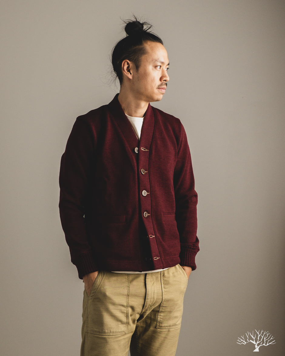 Dehen 1920 Classic Cardigan - Burgundy (Modified)