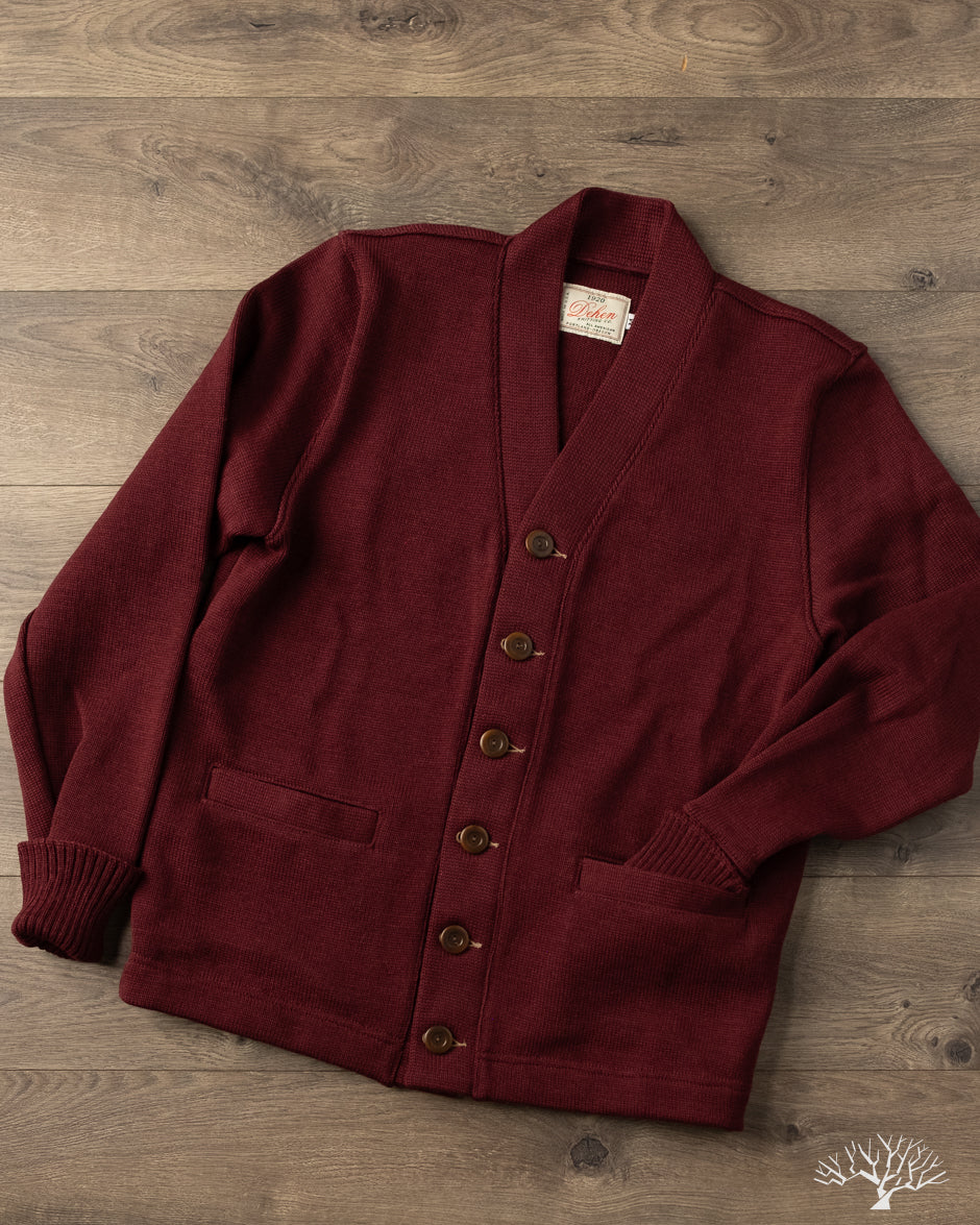 Dehen 1920 Classic Cardigan - Burgundy (Modified)