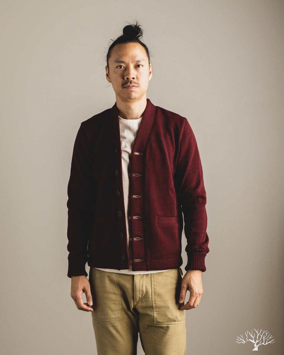 Dehen 1920 Classic Cardigan - Burgundy (Modified)