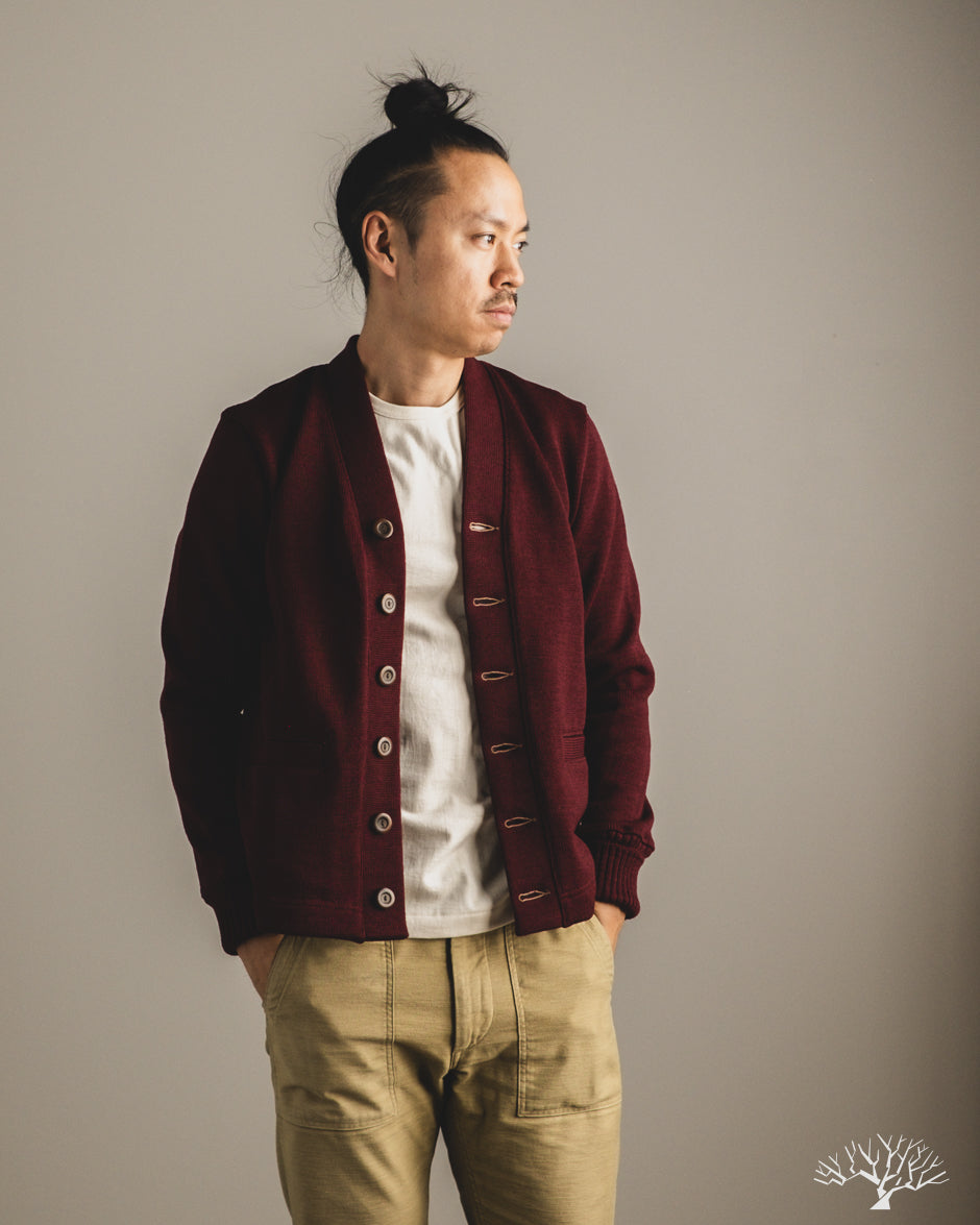 Dehen 1920 Classic Cardigan - Burgundy (Modified)