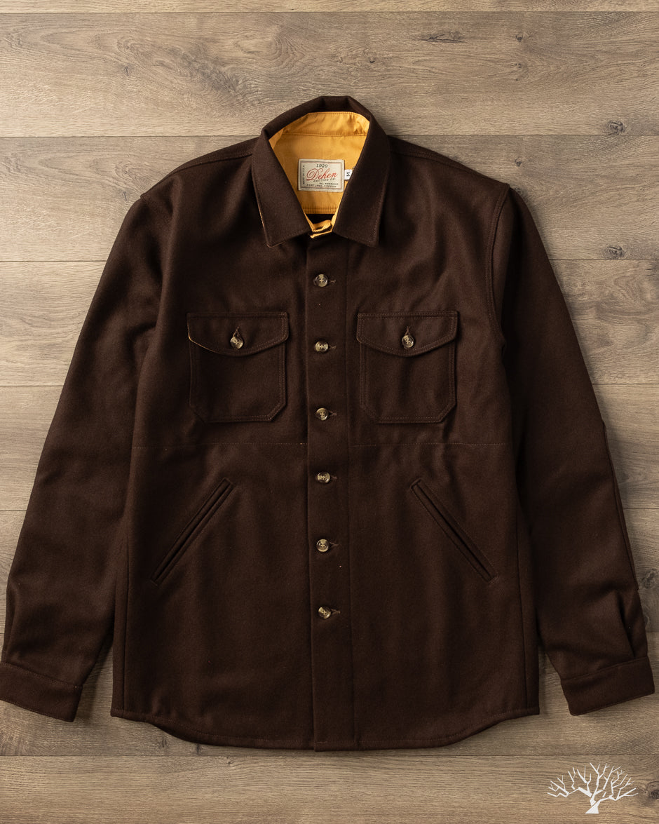 Dehen 1920 Crissman Overshirt - Brown Melton Wool
