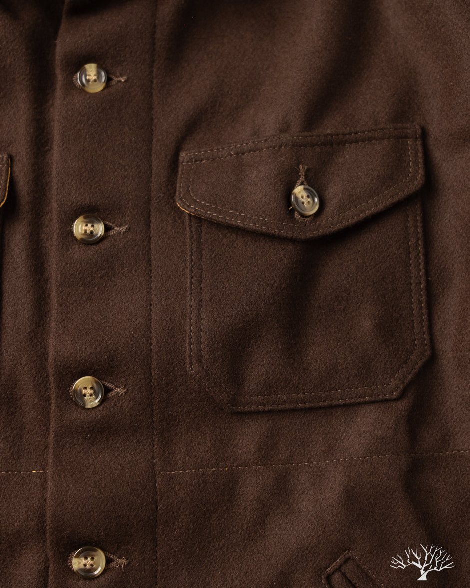 Dehen 1920 Crissman Overshirt - Brown Melton Wool