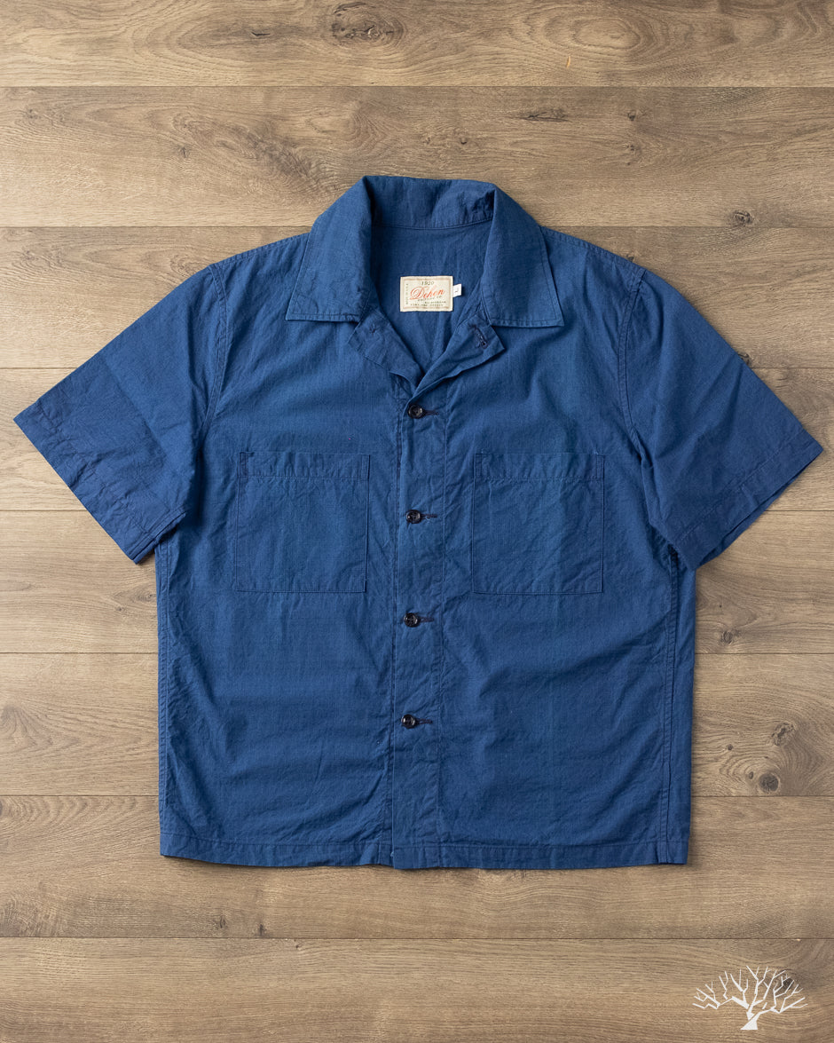 Dehen 1920 Short-Sleeve Skyliner Shirt - Indigo Ripstop (seconds)