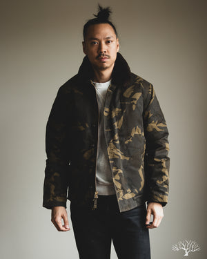 Dehen 1920 - N-1 Deck Jacket - Dry Wax Cotton Darkwood Camo Brown