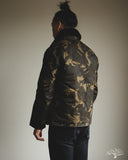 Dehen 1920 N-1 Deck Jacket - Dry Wax Cotton Darkwood Camo Brown Mouton