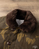 Dehen 1920 N-1 Deck Jacket - Dry Wax Cotton Darkwood Camo Brown Mouton