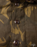 Dehen 1920 N-1 Deck Jacket - Dry Wax Cotton Darkwood Camo Brown Mouton