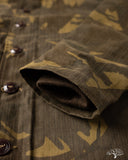Dehen 1920 N-1 Deck Jacket - Dry Wax Cotton Darkwood Camo Brown Mouton