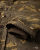 Dehen 1920 N-1 Deck Jacket - Dry Wax Cotton Darkwood Camo Brown Mouton