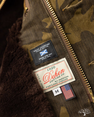 Dehen 1920 - N-1 Deck Jacket - Dry Wax Cotton Darkwood Camo Brown