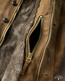 Dehen 1920 N-1 Deck Jacket - Hardtack Waxed Canvas Grey Mouton