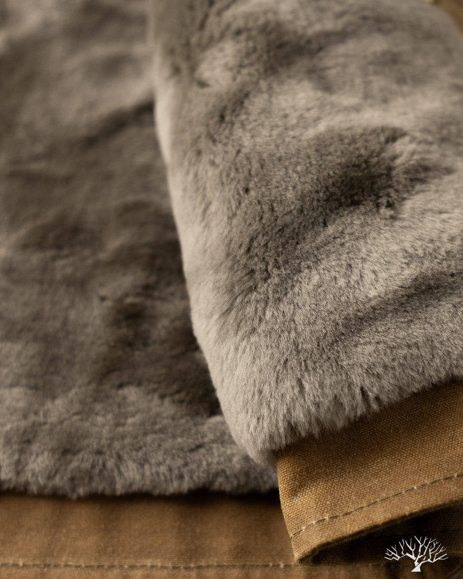 Dehen 1920 N-1 Deck Jacket - Hardtack Waxed Canvas Grey Mouton