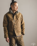 Dehen 1920 N-1 Deck Jacket - Hardtack Waxed Canvas Grey Mouton