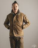 Dehen 1920 N-1 Deck Jacket - Hardtack Waxed Canvas Grey Mouton