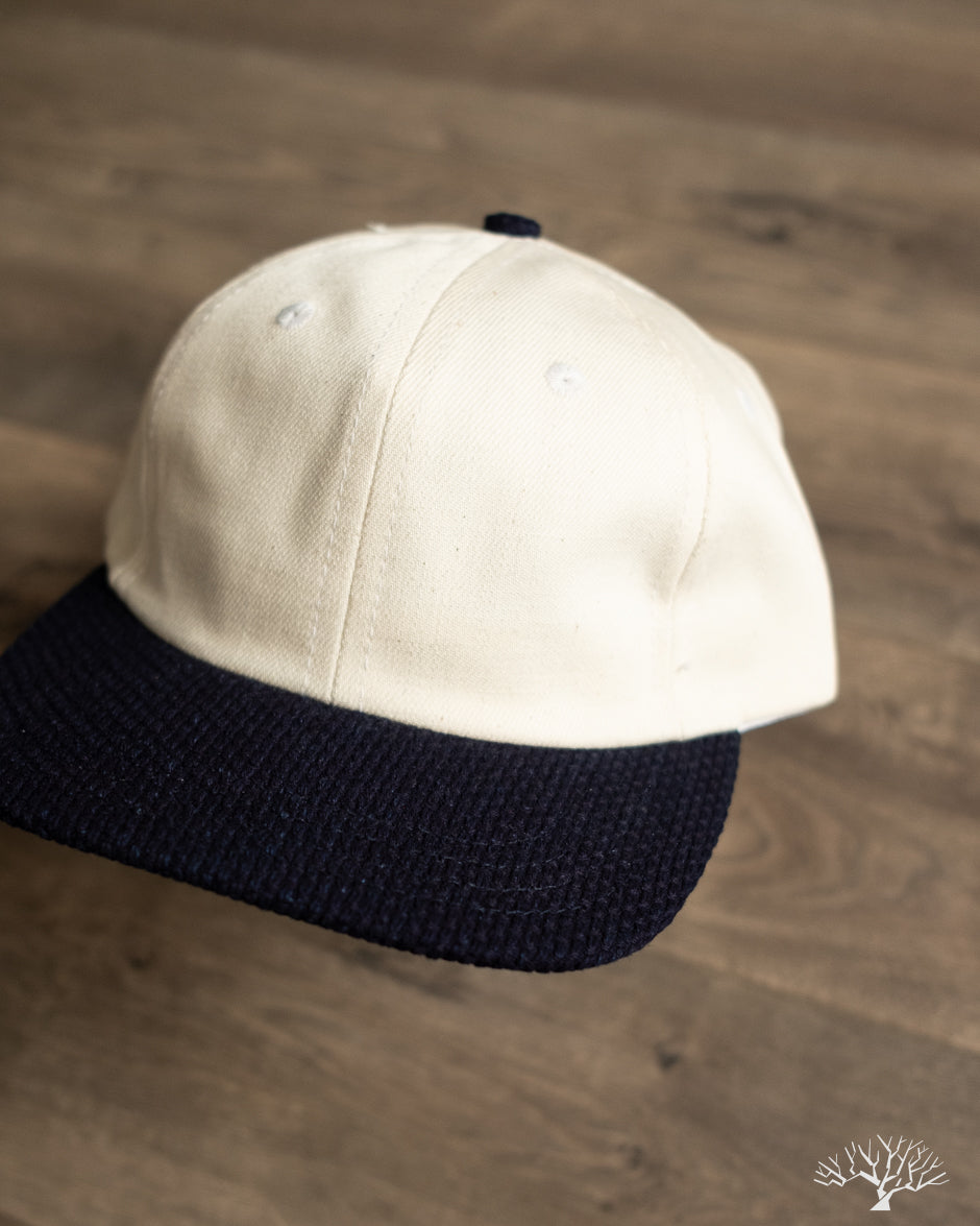 Dehen 1920 Baseball Hat - Natural Denim / Indigo Sashiko