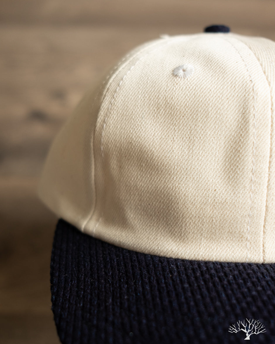 Dehen 1920 Baseball Hat - Natural Denim / Indigo Sashiko