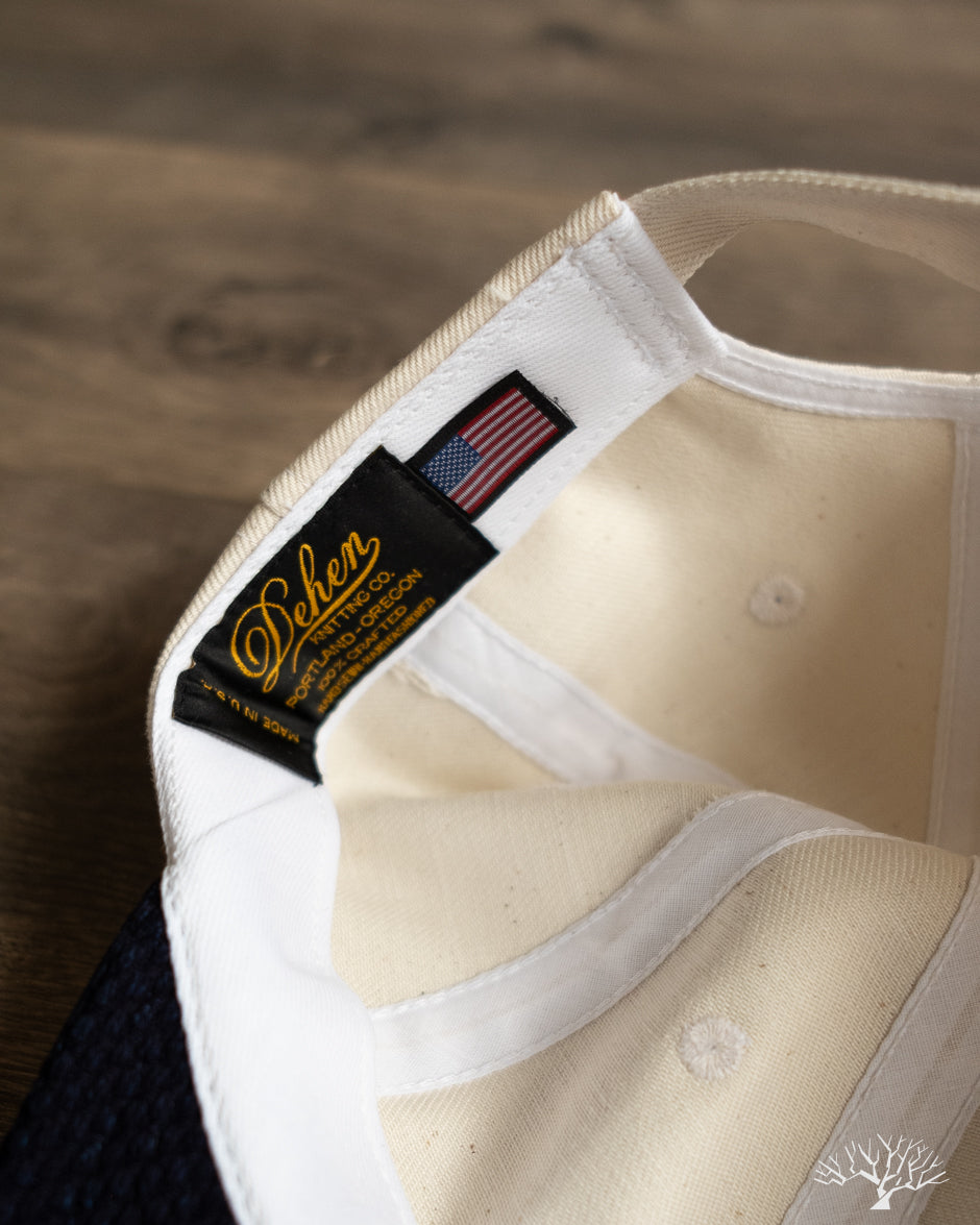Dehen 1920 Baseball Hat - Natural Denim / Indigo Sashiko