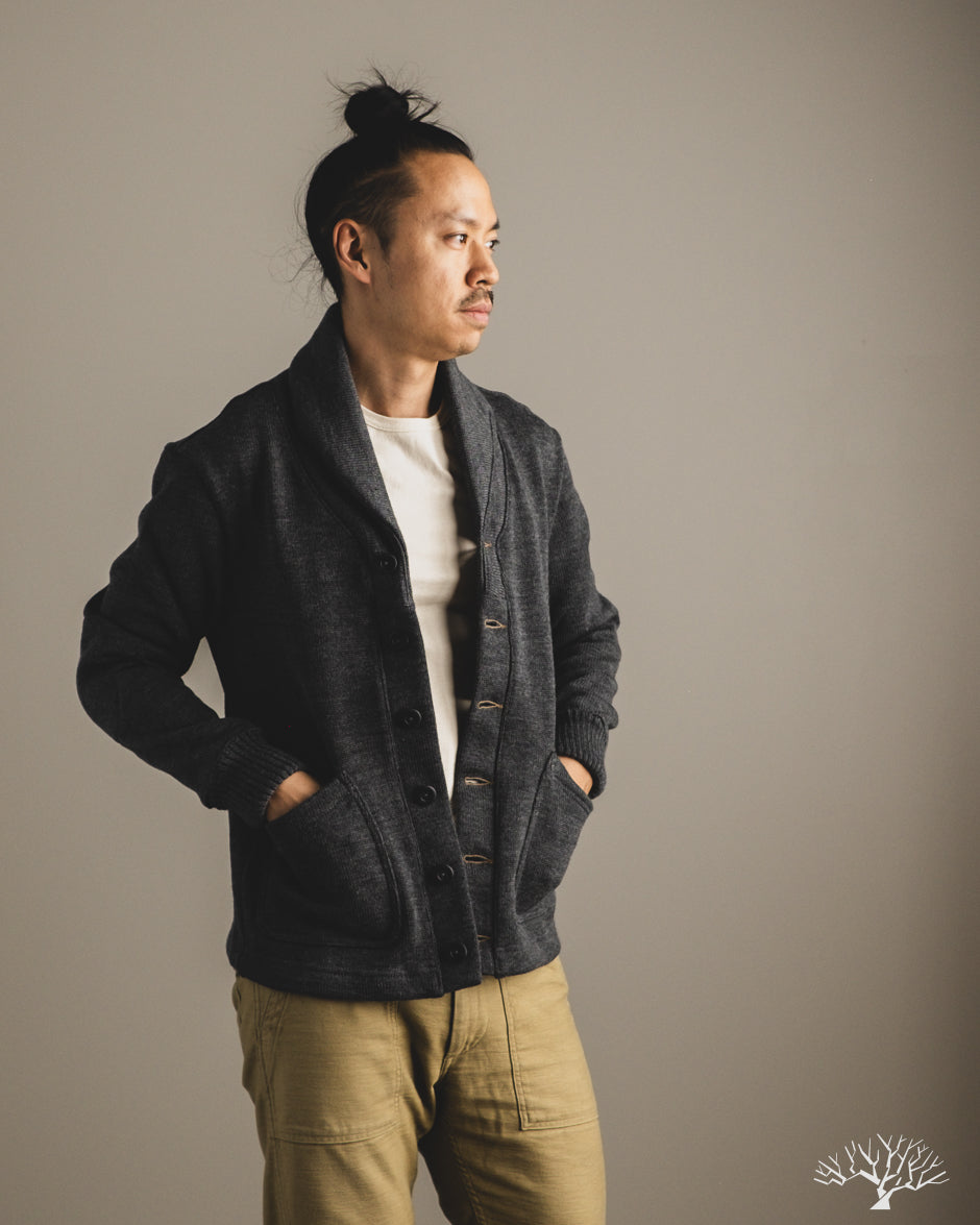 Dehen 1920 Shawl Sweater Coat 2.0 - Charcoal (Modified)