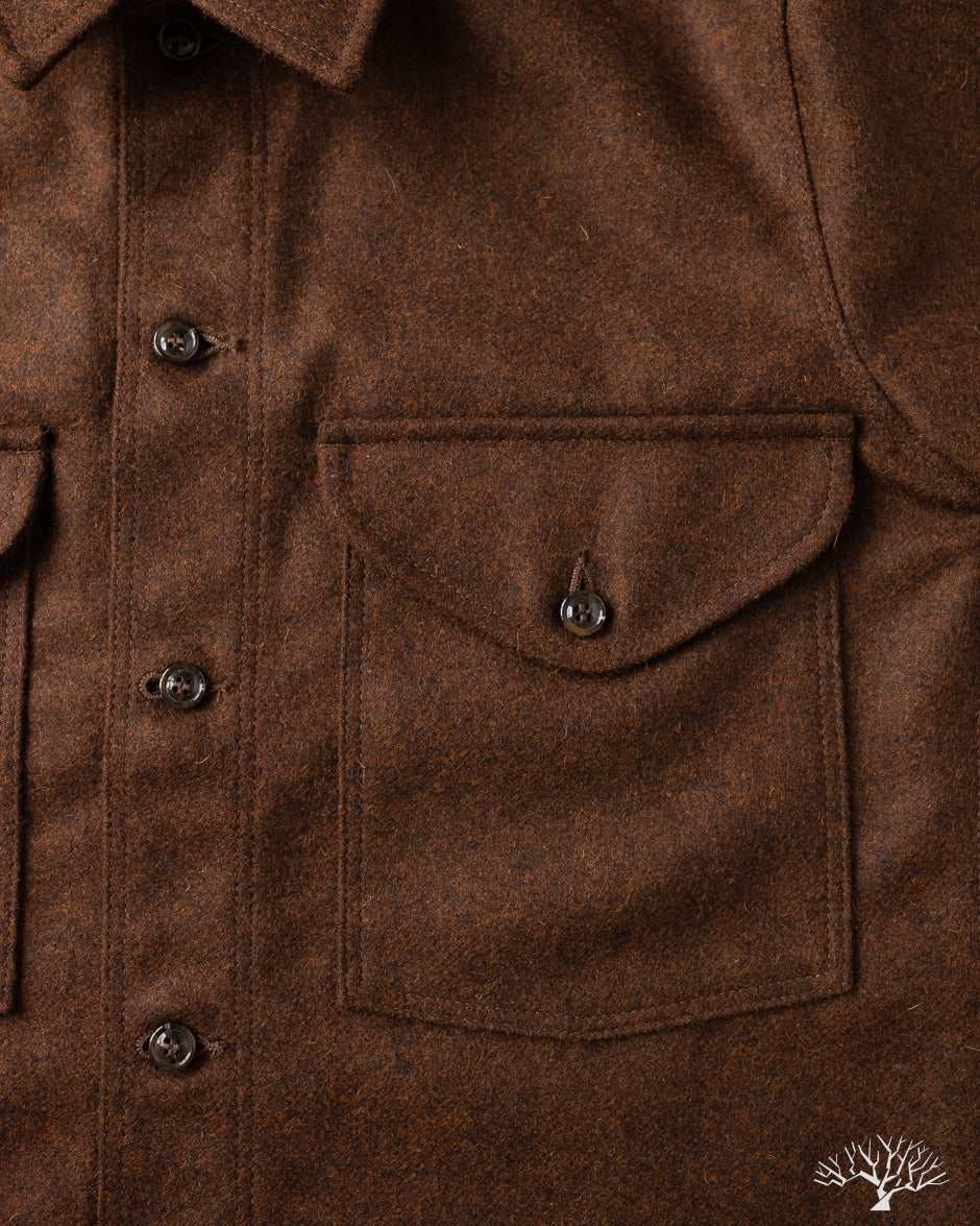 Dehen 1920 Skyline Overshirt - Red Oak Mix Melton Wool