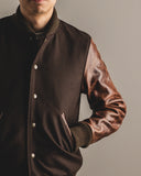 Dehen 1920 Varsity Jacket - Brown Melton / Antique Brandy Leather (2025)