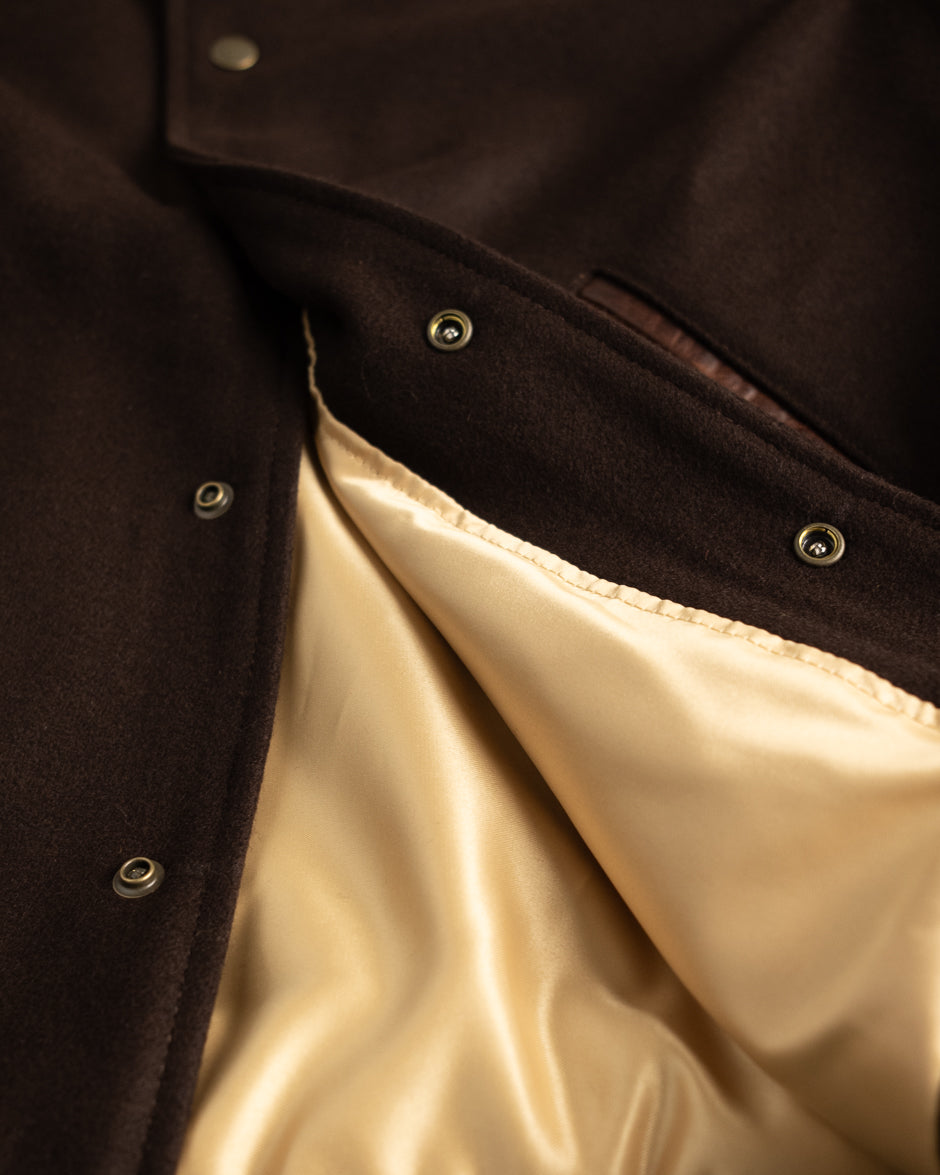 Dehen 1920 Varsity Jacket - Brown Melton / Antique Brandy Leather (2025)