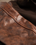 Dehen 1920 Varsity Jacket - Brown Melton / Antique Brandy Leather (2025)