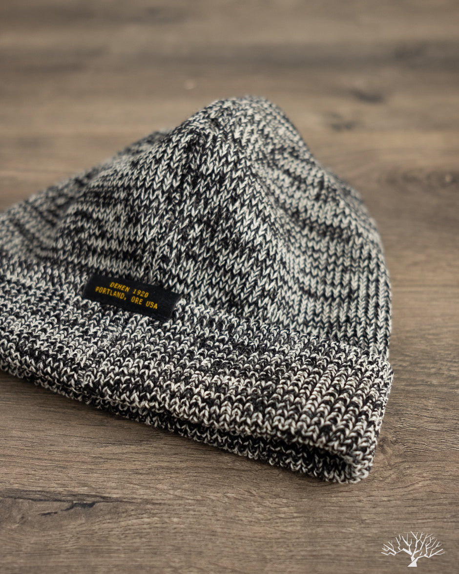 Dehen 1920 Wool Knit Watch Cap - Black/Natural Mix