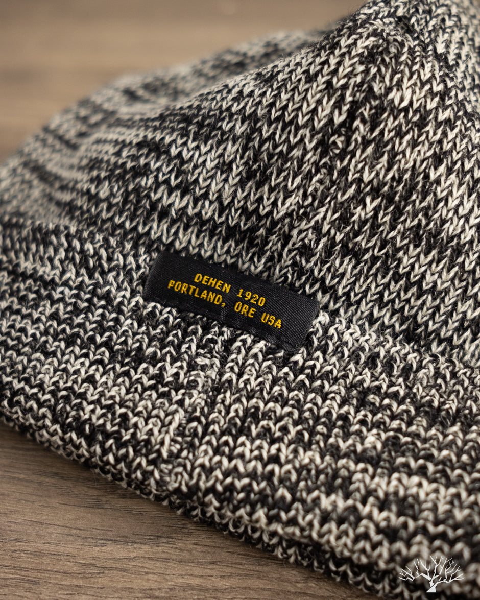 Dehen 1920 Wool Knit Watch Cap - Black/Natural Mix