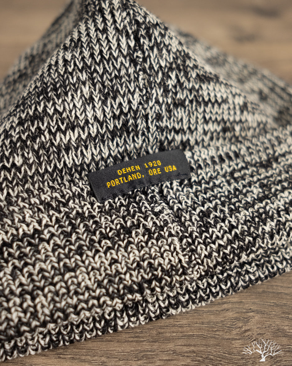 Dehen 1920 Wool Knit Watch Cap - Black/Natural Mix