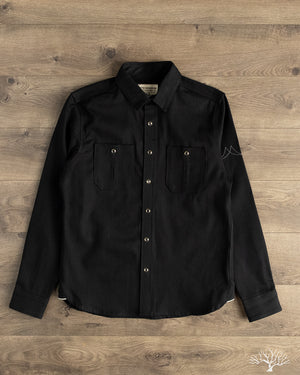 Fitted Underground Chelsea Selvedge Work Shirt - Dark Matter
