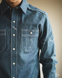 Fitted Underground Chelsea Selvedge Work Shirt - Teal