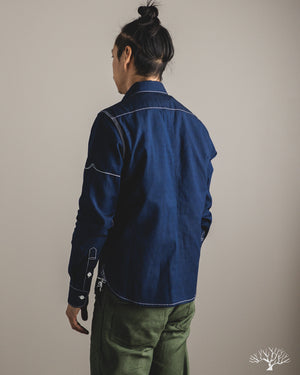 トップス 25aw AGING CHAMBRAY LONG SHIRT(INDIGO) Fitted Underground - LES Indigo Selvedge Chambray Shirt - Dark