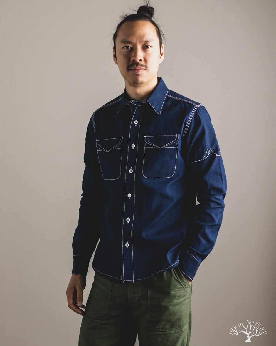 Fitted Underground LES Indigo Selvedge Chambray Shirt - Dark Indigo
