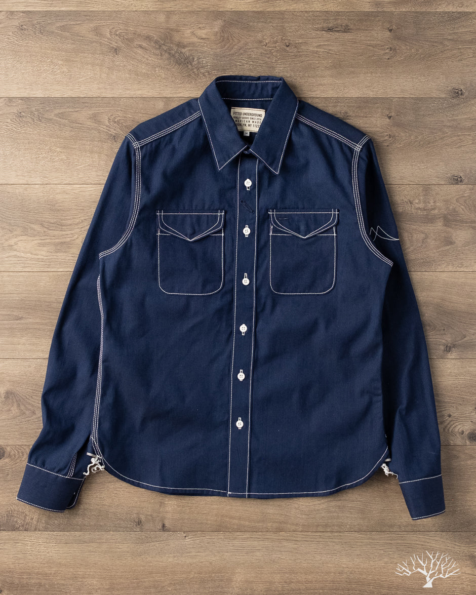 Fitted Underground LES Indigo Selvedge Chambray Shirt - Dark Indigo