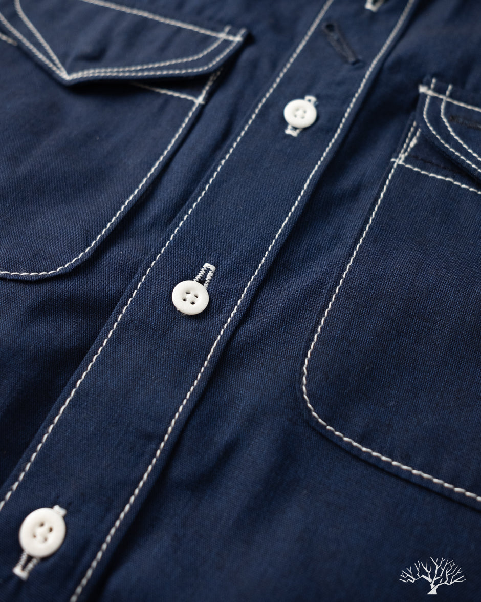 Fitted Underground LES Indigo Selvedge Chambray Shirt - Dark Indigo