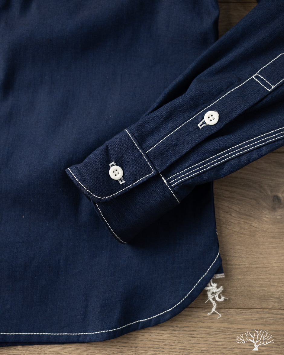 Fitted Underground LES Indigo Selvedge Chambray Shirt - Dark Indigo