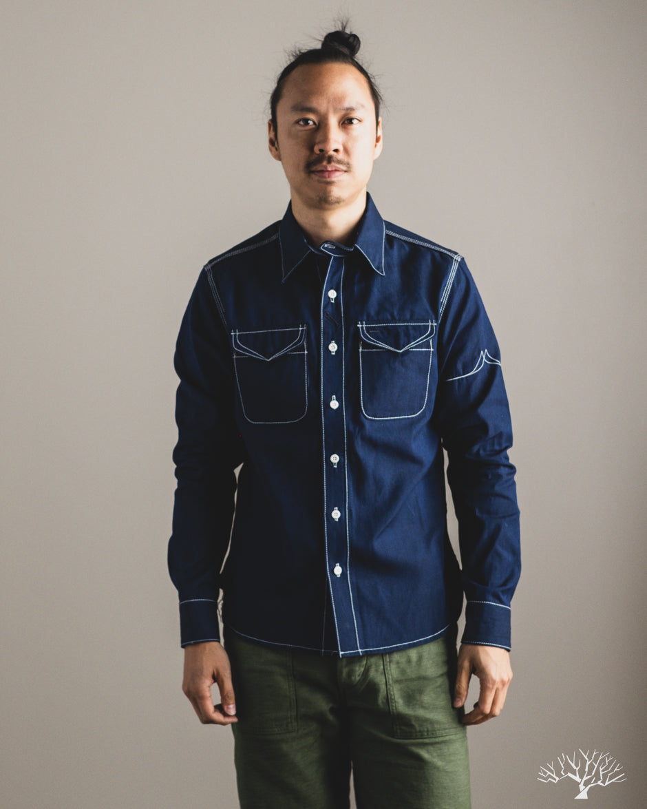 Fitted Underground LES Indigo Selvedge Chambray Shirt - Dark Indigo