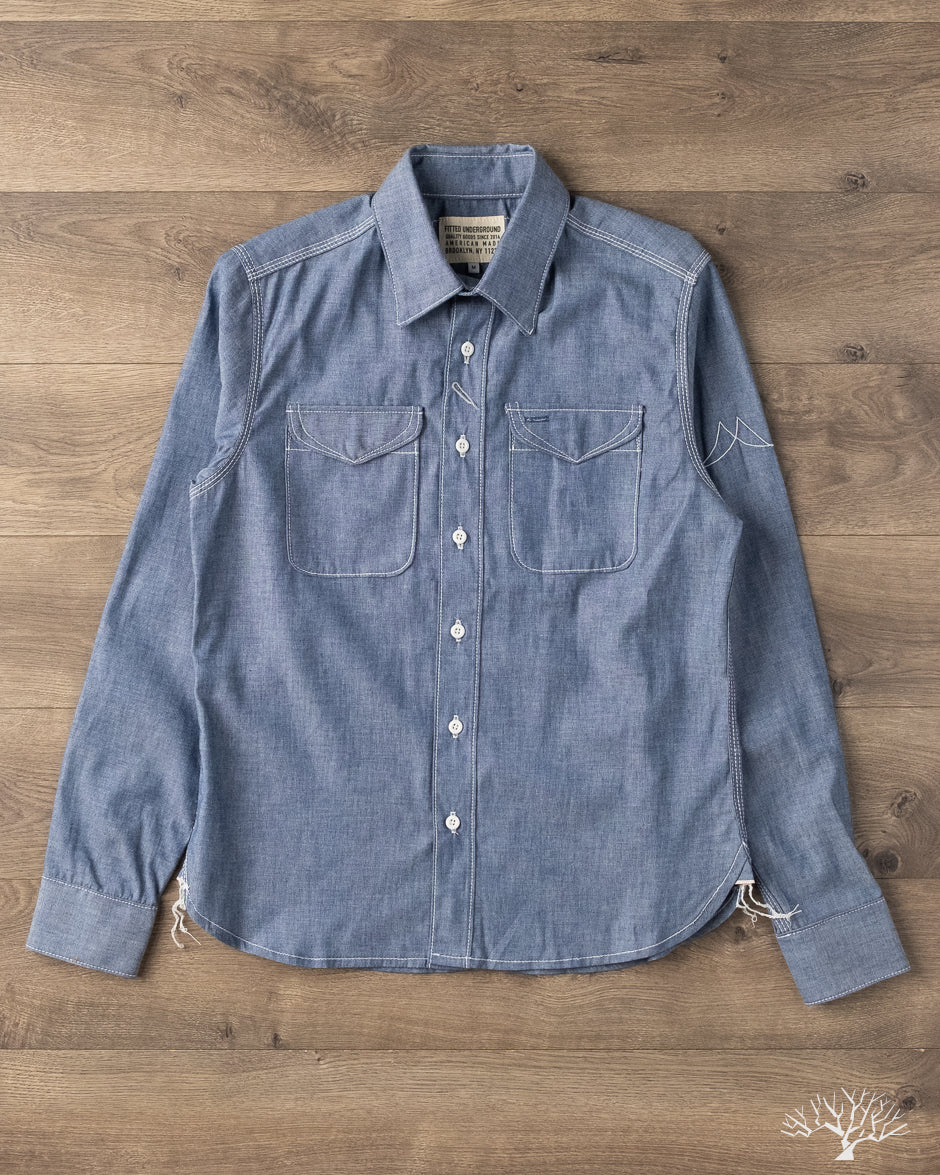 Fitted Underground LES Indigo Selvedge Chambray Shirt