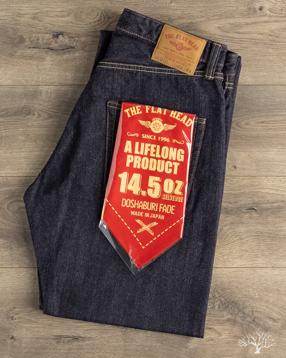 Flat Head FN-D111 - 14.5oz Left Hand Twill Wide Straight Selvedge Denim