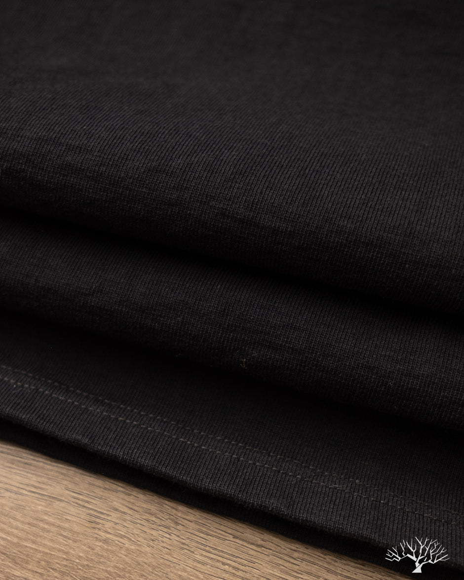 Flat Head FN-HTKL-001 - 20oz Heavy Loopwheel Long-Sleeve Tee - Black