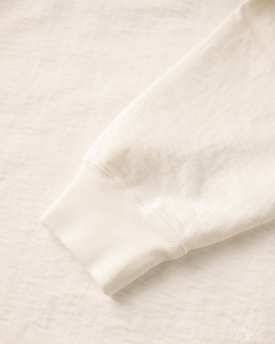 Flat Head FN-HTKL-001 - 20oz Heavy Loopwheel Long-Sleeve Tee - White