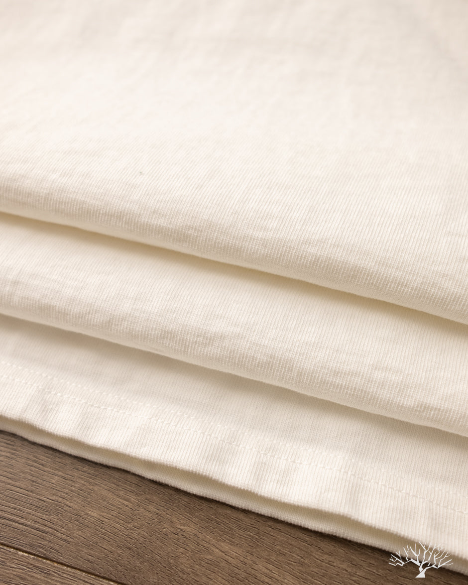 Flat Head FN-HTKL-001 - 20oz Heavy Loopwheel Long-Sleeve Tee - White