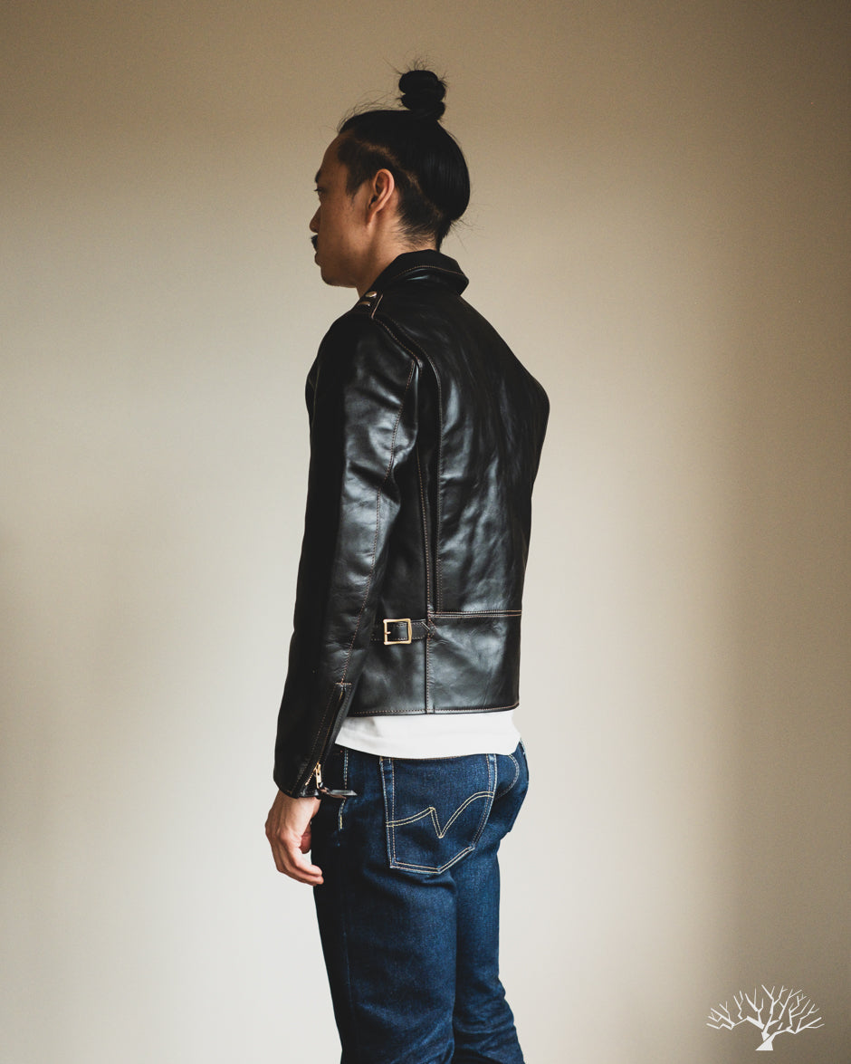 FN-LJ-HW004 - Horsehide Double Rider's Leather Jacket