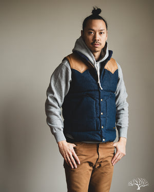 Flat Head - FN-OJ-DPV001 - 12.5oz Natural Indigo Denim Puff Vest
