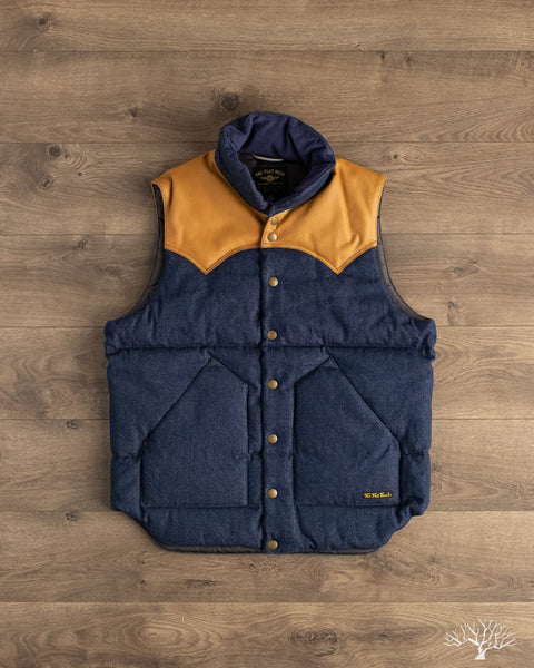Flat Head - FN-OJ-DPV001 - 12.5oz Natural Indigo Denim Puff Vest