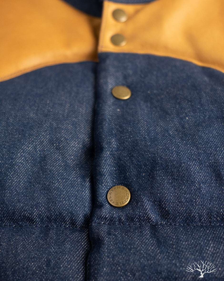 Flat Head - FN-OJ-DPV001 - 12.5oz Natural Indigo Denim Puff Vest ...