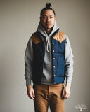 Flat Head FN-OJ-DPV001 - 12.5oz Natural Indigo Denim Puff Vest