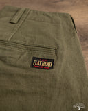 Flat Head FN-PA-C014 - 12oz Chino Trousers - Olive