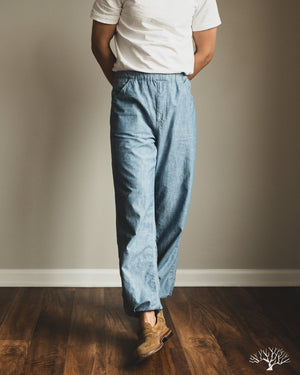 FN-PA-C015 - 5oz Chambray Relaxed Fit Pants – Withered Fig